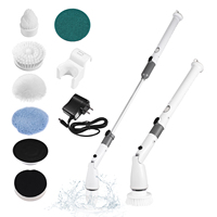 7 IN 1 Electric Spin Scrubber Cordless Handheld Cleaning Brush with Adjustable Extension Handle 6 Brush Heads 1200mAH Battery