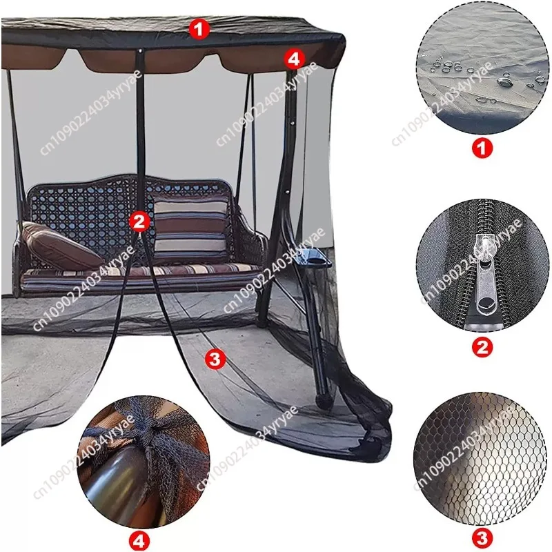 Mosquito Net Durable Outdoor Wrought Iron Hanging Chair Balcony Thousand Autumn Chair Garden Blackout Mosquito Net