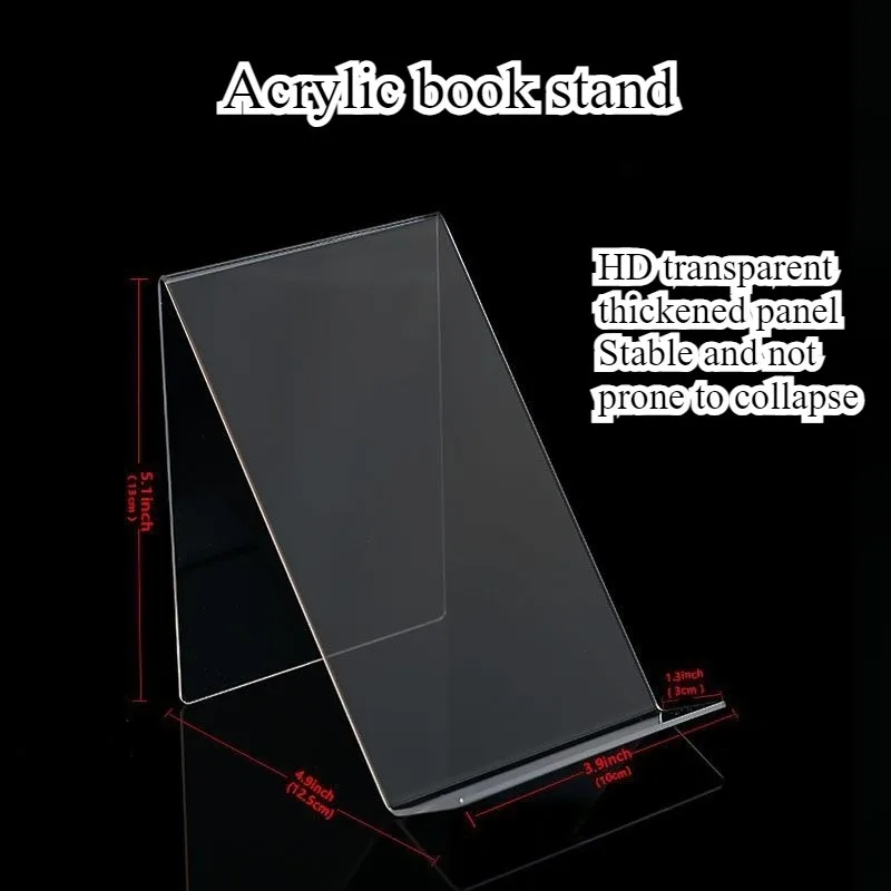 Acrylic Bookstand Library Books Transparent Display Stand Desktop Book Drag Display Shelf