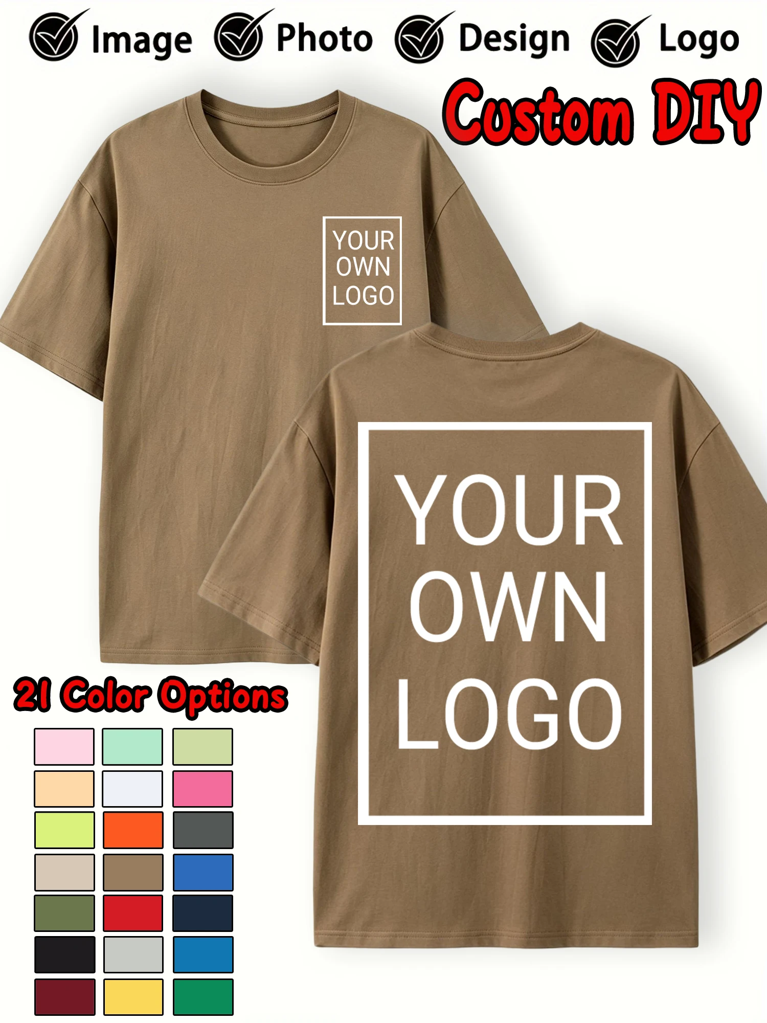 Sommer-T-Shirts für Paare, personalisiertes Muster, individuell, lässig, locker, für Herren, kurzärmelig, aus Baumwolle, weiche Kleidung, All-Match-Team-Arbeitskleidung – Detail 21