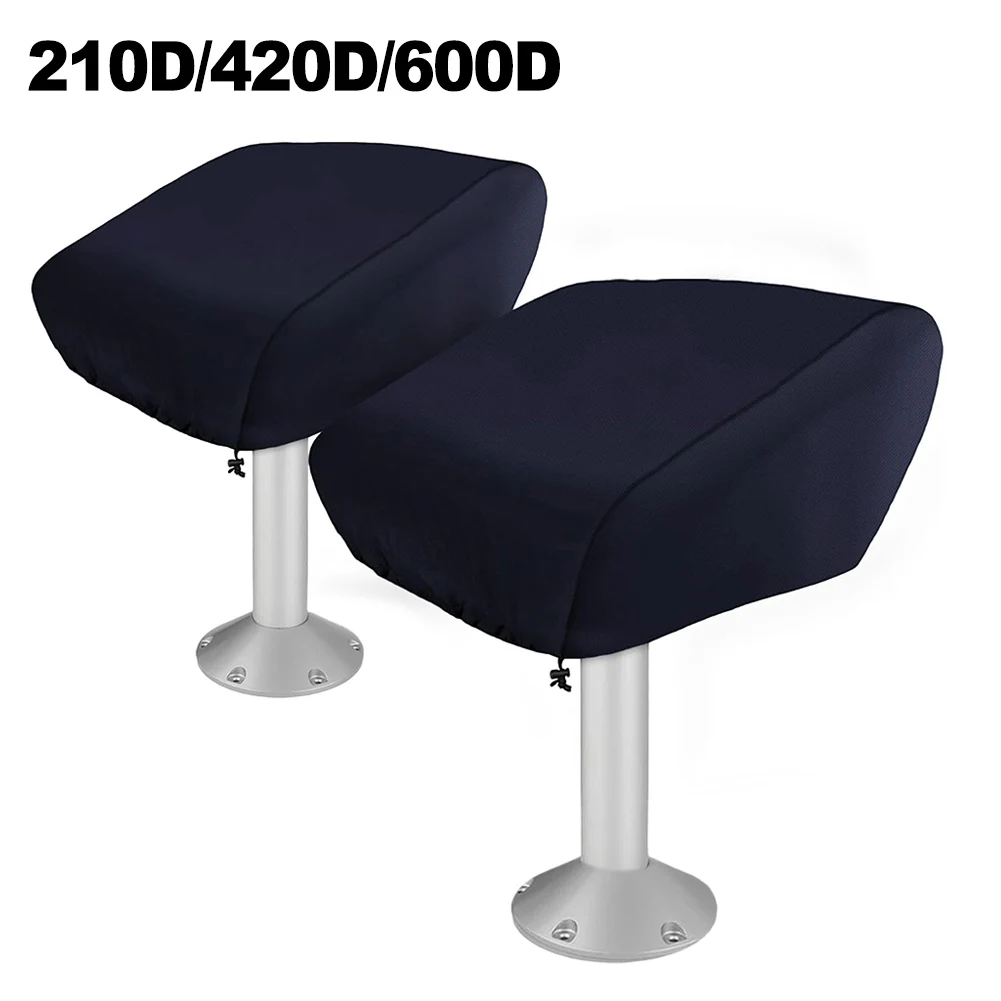 2PCS Black Waterproof Boat Seat Cover 210D/420D/600D Oxford Marine Chair Protector All-Weather Outdoor Household Protection