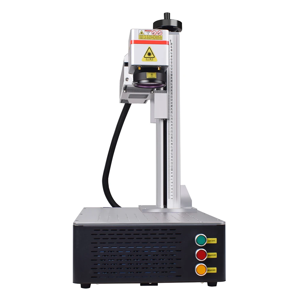 เครื่องเลเซอร์มาร์กกิ้งแบบแบน 2 มิติ 50 วัตต์ ระบบระบายความร้อนด้วยอากาศ [EU/US] พร้อมเครื่องเลเซอร์สลักลายบนโลหะ ทอง เงิน ไม้ แก้ว แบบอัตโนมัติ