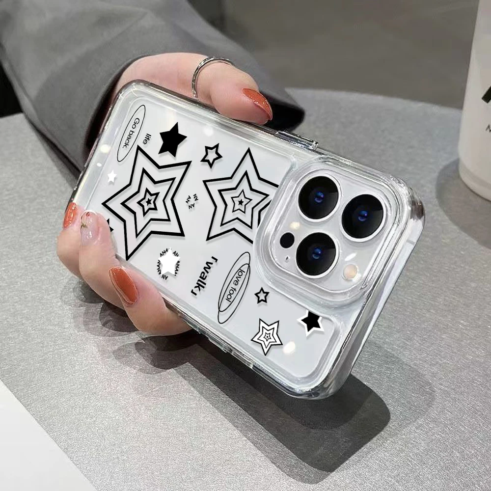 

Black White Star Phone Case For Samsung A53 A54 A52 A34 5G A52S Case Galaxy A32 A13 A12 A33 A14 A23 A73 A72 A71 A51 A50 A31 A21S