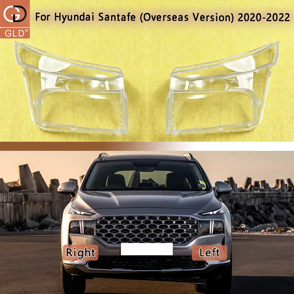 For Hyundai 2020 2021 2022 Santafe (Overseas Version) Headlight Cover Replacement Front Car Light Auto Shell Lampcover Lampshade