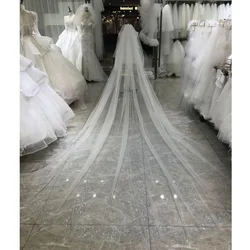 Kisswhite personalizzabile Nuove perline di pizzo cristalli grandi veli da sposa lunghi 3x3,5 metri due strati copertura viso veli lunghi da sposa lucidi