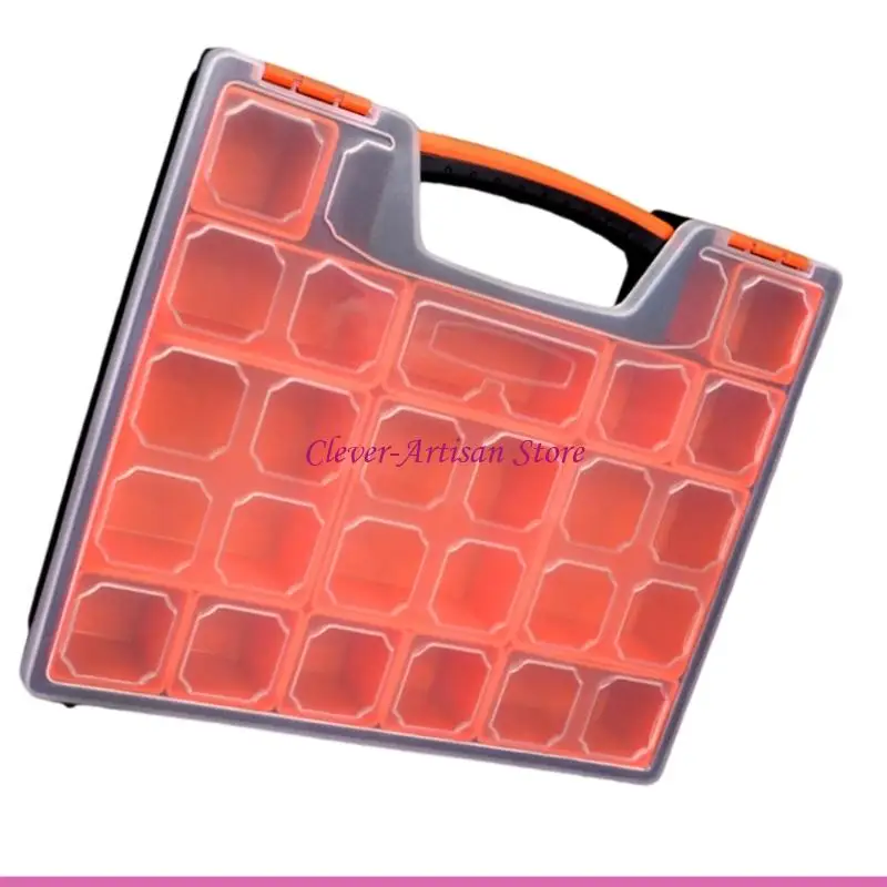 E06B صناديق تنظيم الأدوات البلاستيكية الشفافة، مقصورات قابلة للتعديل، مزالج آمنة