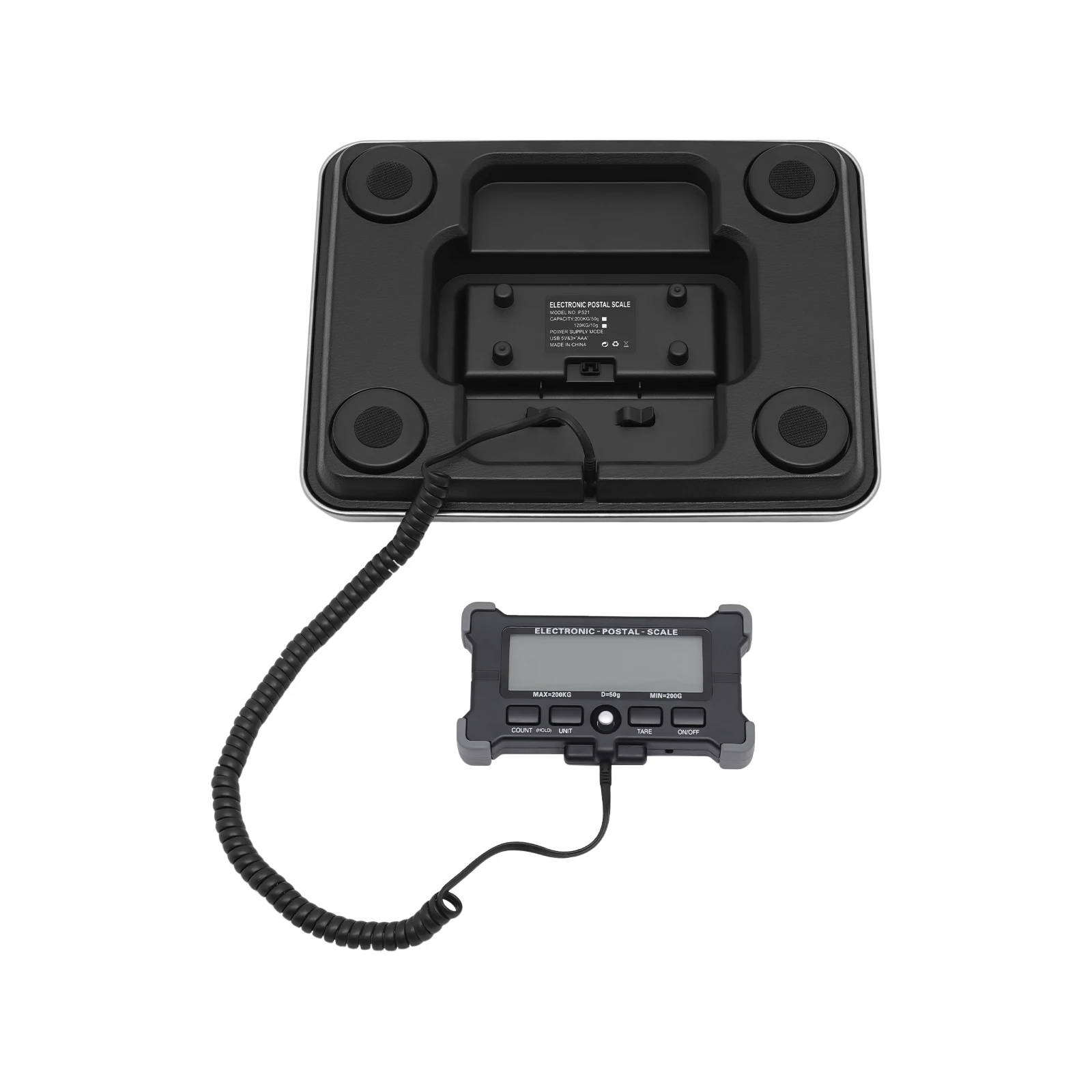 

Digital Scale 200Kg/440.92lbs Electronic Postal Scale Stainless Steel Floor Scale HTN HD Display Portable Shipping Scale