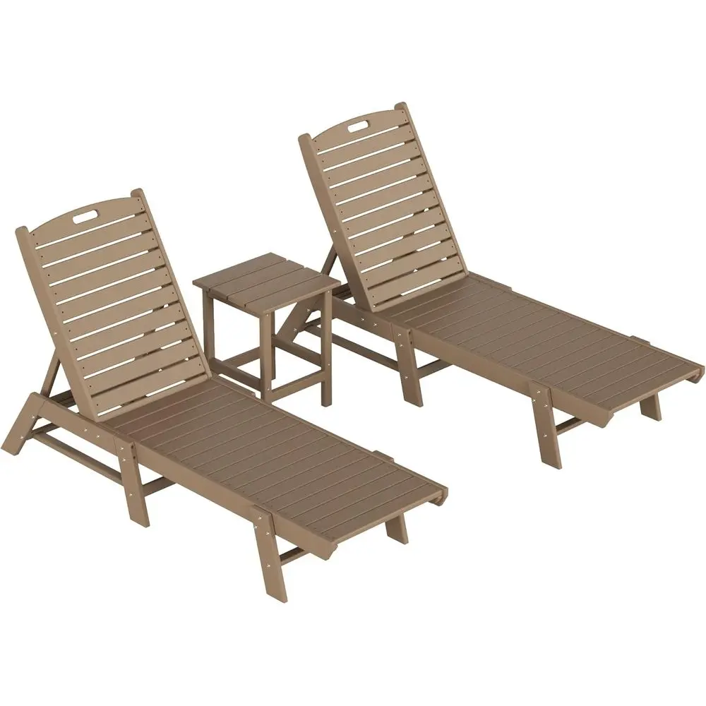 

Комплект из 3 шезлонгов WO Outdoor с регулируемой спинкой и сланцевыми подлокотниками, из HDPE, для дома, сада, балкона, бассейна, отеля, ресторана, курорта