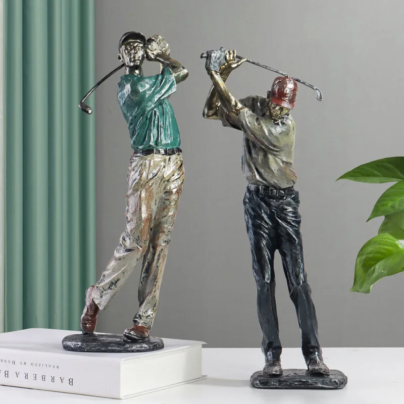 Funny Art Statue Sculpture, Golf Statues Sculpture, Creative Golfer Figurines Home Decor, Player Art Figure Desktop Decorations