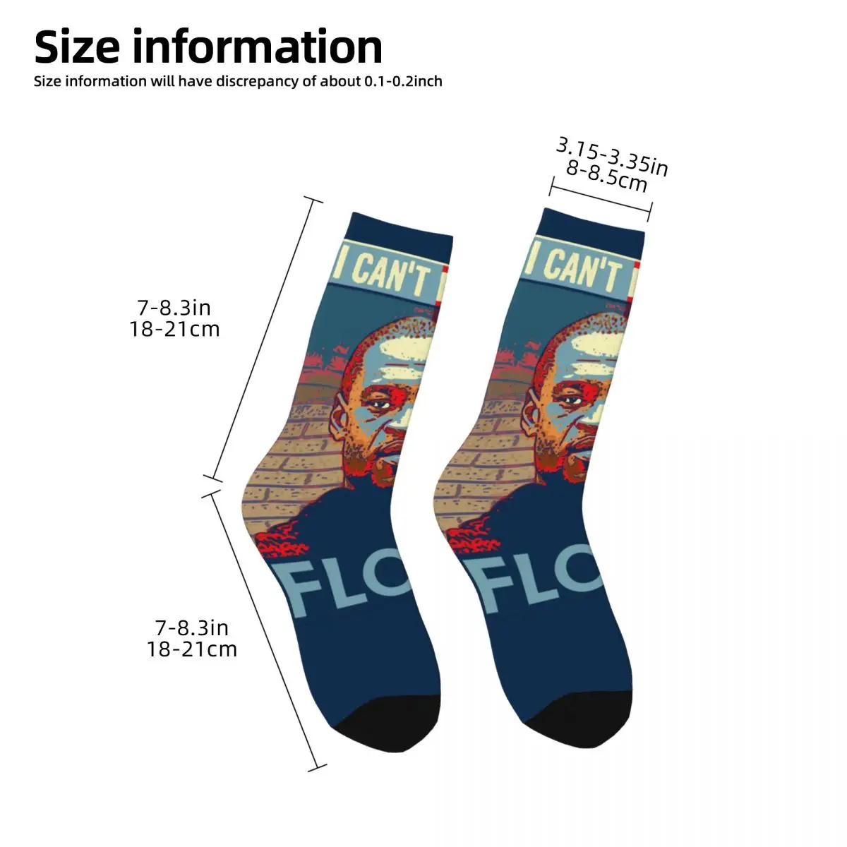 George Floyd I Can\'t Breathe cosy Unisex Socks,Running Happy 3D printing Socks,Street Style Crazy Sock