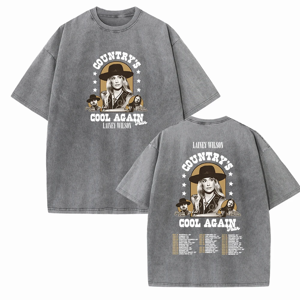 Lainey Wilson Country's Cool Again Tour 2024 Shirts Harajuku Vintage O-Neck Short Sleeve Cotton Man Woman T-Shirts Gift Tops