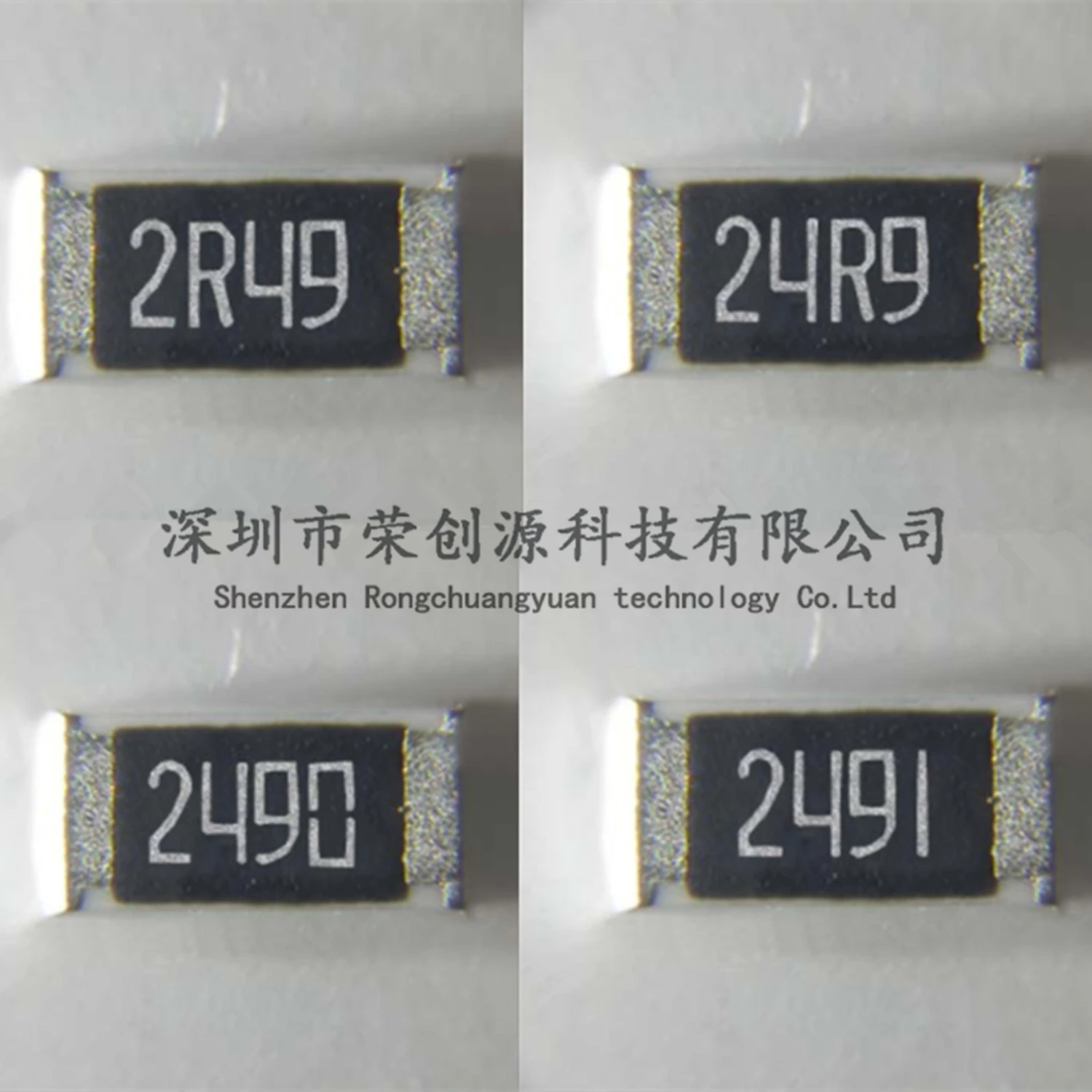 100 unids/lote resistencias de chip 2512 2.49OHM(2R49) 24.9OHM(24R9) 249OHM(2490) 2,49 K(2491) 1% 6,4*3,2mm 1W
