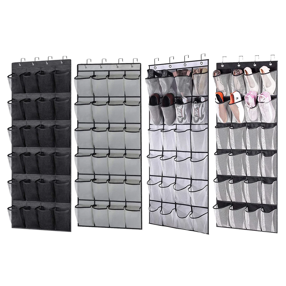 

24 Pockets Wall Storage Bag Nonwoven Storage Household Wall Bag Hanging Shoe Organiser Rack Behind Doors Shoes Rack Storage Bag