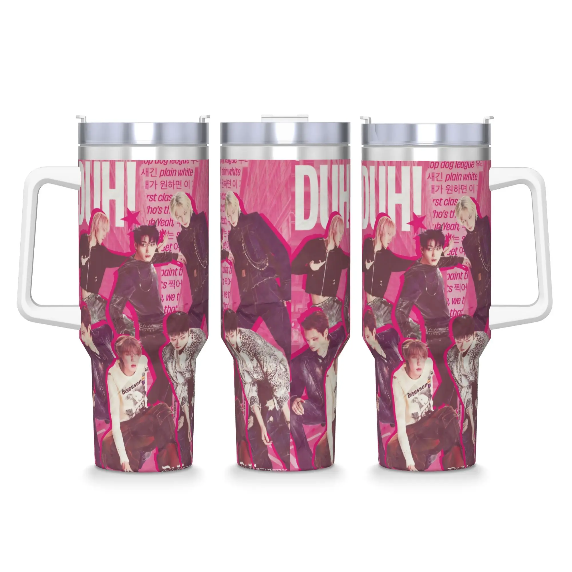 

Stainless Steel Tumbler p1harmony DUH Coffee Mug Portable Cold and Hot Car Mugs Camping Design Water Bottle