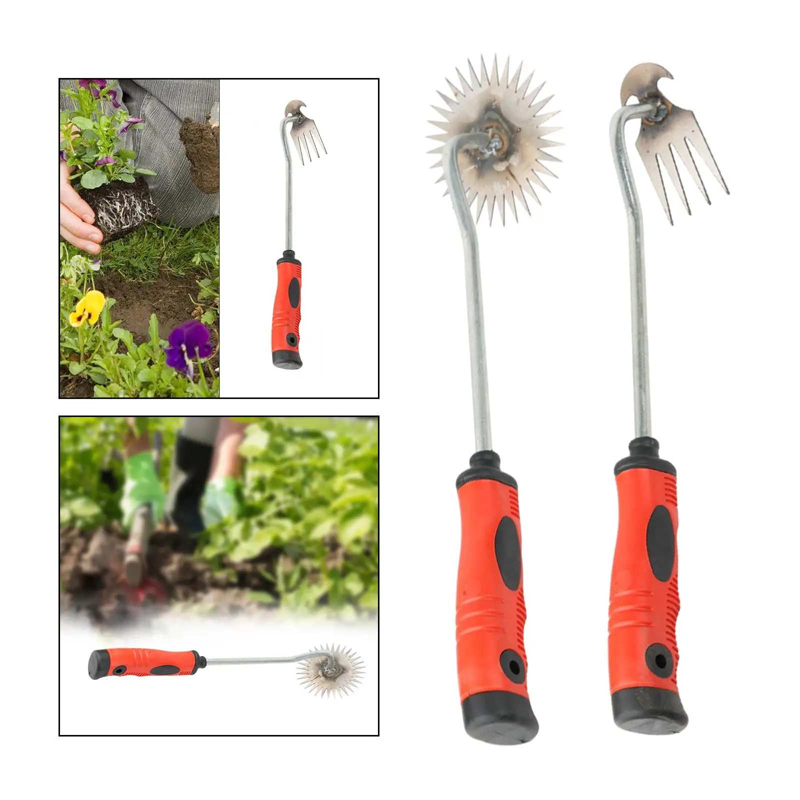 Garden Rake Weeding Tool Rubber Handle Weed Puller Tool for Garden Sturdy