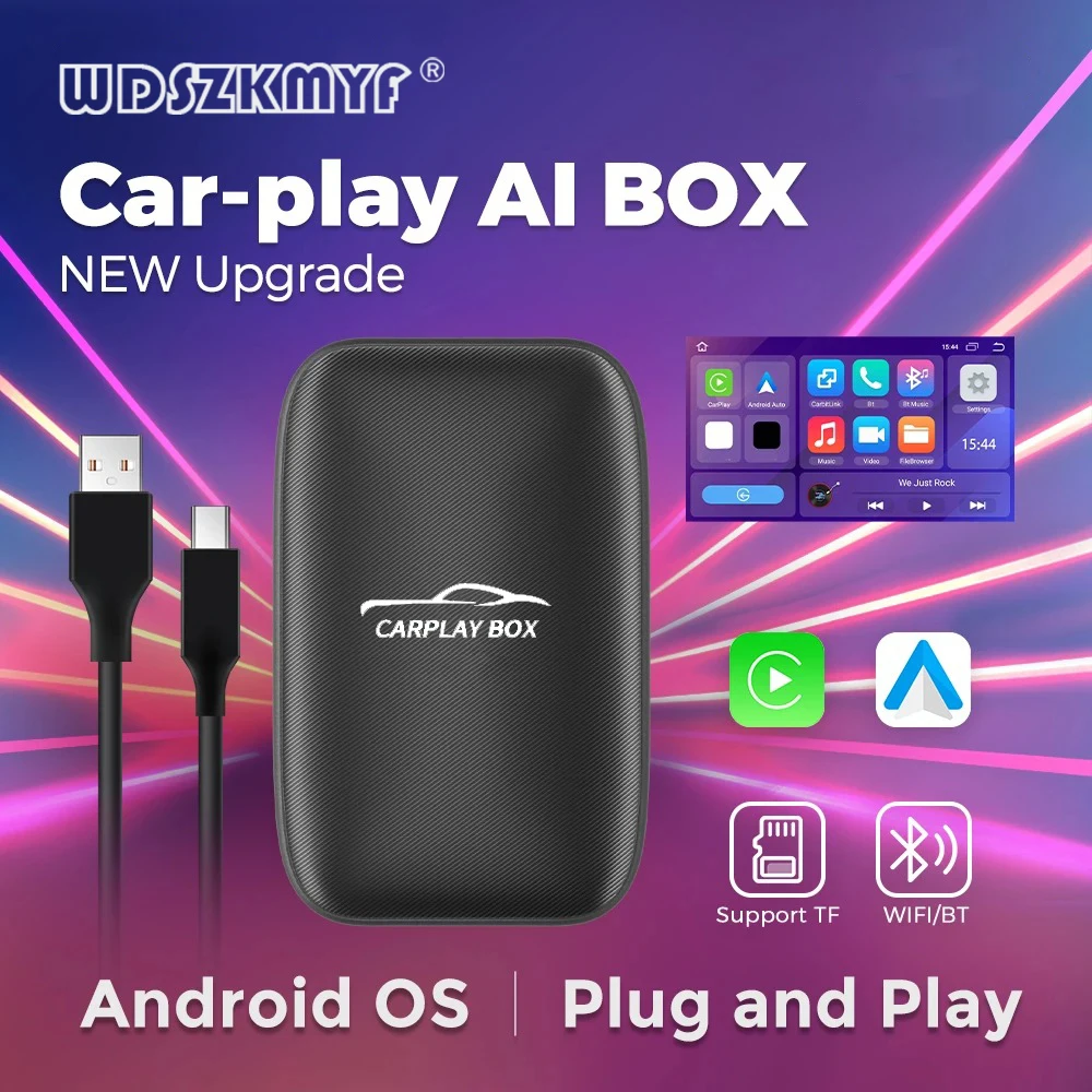 Carplay AI Box Wireless Carplay Android Auto Adapter 3 In 1 Car Multimedia Player For Mazda Benz Kia Hyundai VW Plug and Play