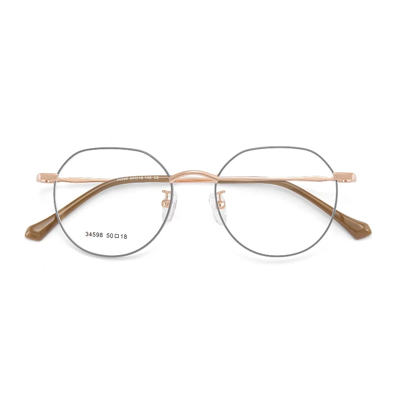 O-Q CLUB Metal Oval Decor Round Glasses Women Anti-blue Light Computer Glasses Black Metal Glasses Frame Glasses