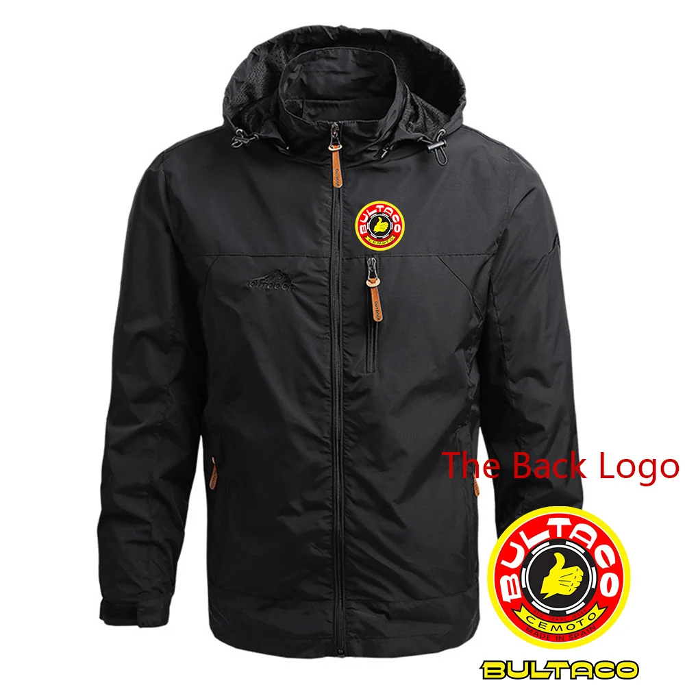 Bultaco Cemoto Motorcycles 2024 Spring and Autumn New Men Print Breathable Four-color Trench Coat Solid Color High Quality Tops