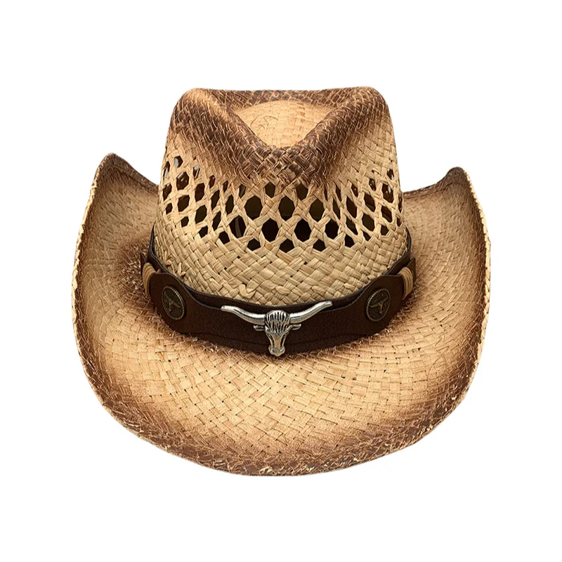 

Western-style Men's Outdoor Beach Hat, Sun Hat, Cowboy Straw Hat, Women's Wide-brimmed Sun Protection Hat For Adults