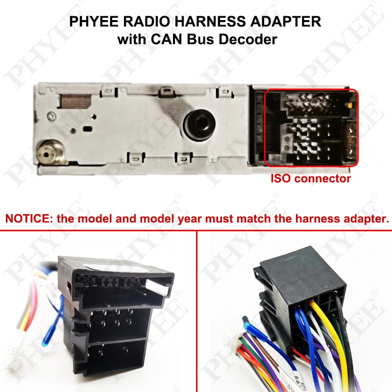 Wiring Harness CAN Bus Decoder Audio RCA Plug 16 Pin ISO Cable Adapter for Alfa Romeo 147 156 159 GT Brera Spider Giulietta MiTo