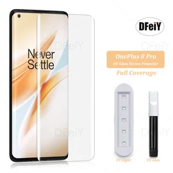 DFeiY UV Glass for OnePlus 8 Pro Full Coverage UV Screen Protector for OnePlus 8 7 Pro Tempered Glass Film