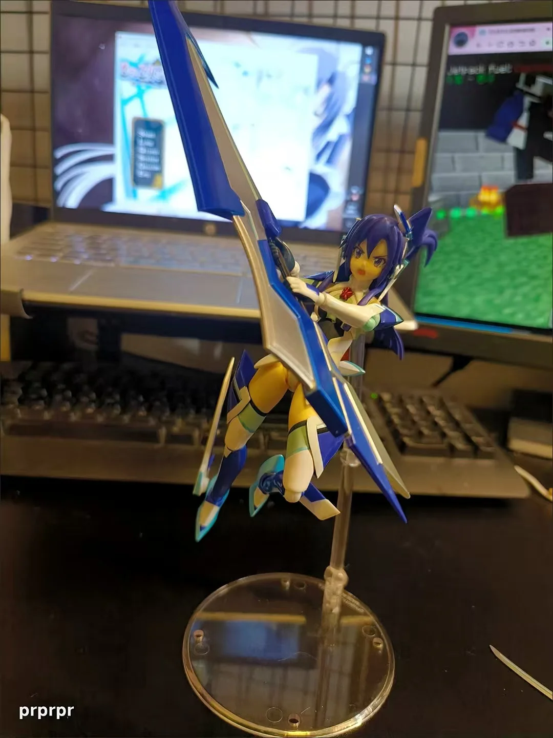 

In Stock GSC ACT MODE Kris Machine Girl Anime Figure with Sound FX Flower Base Wind Wings Snow FX Removable Features Decor Gift