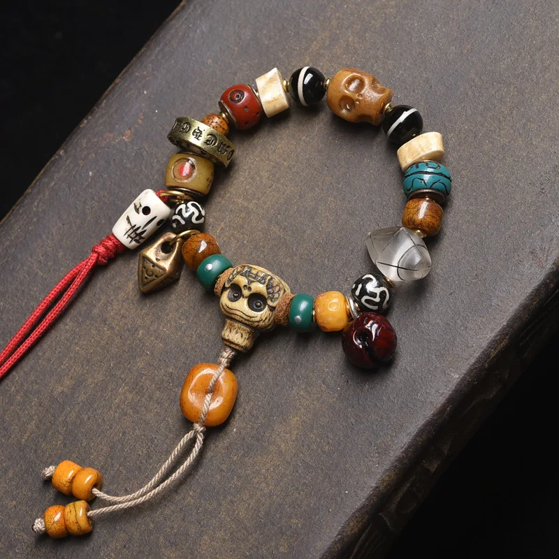 

Natural Multi-Treasure Bracelet Material A-Dai Return Bone Integrated Three-Way Accessory Unisex Cultural Single