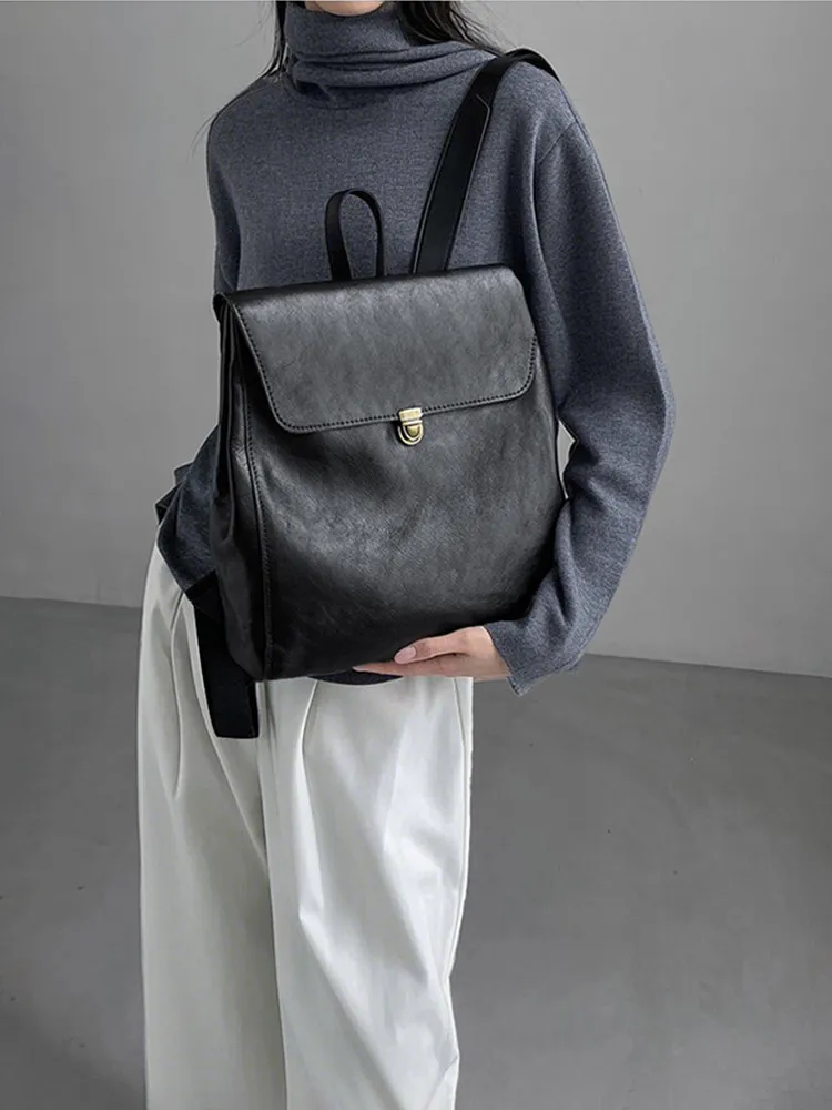 Luxury Brand Genuine Leather Backpack For Women High-quality Top Layer Cowhide Large Capacity Casual Business Commuting Backpack