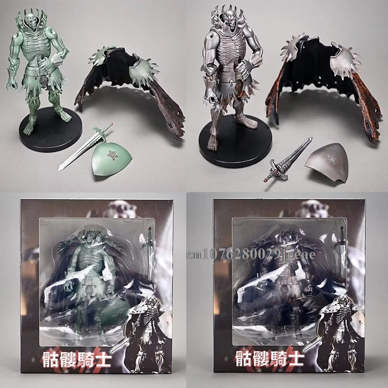 Figura de caballero con calavera Aixlan de 21CM, figura de acción de PVC de caballero plateado verde blindado, regalo de Navidad, modelo coleccionable, juguetes de acción, regalo