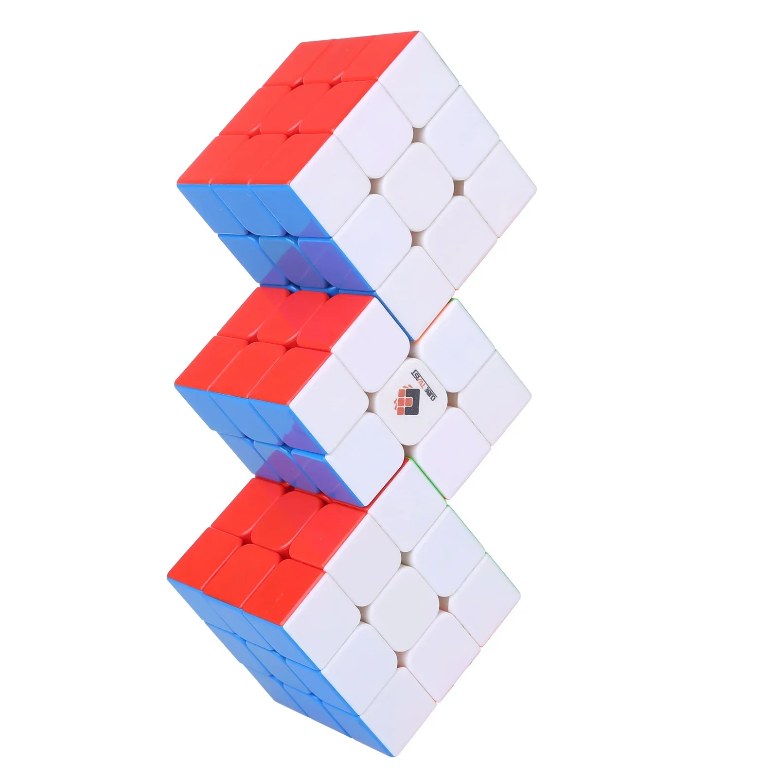 ثلاثة مكعبات معًا ضمادات CubeTwist الثلاثي 3x3 الملتصقة المكعب السحري لغز لعبة اللعب ملصقات سوداء بدون ملصقات