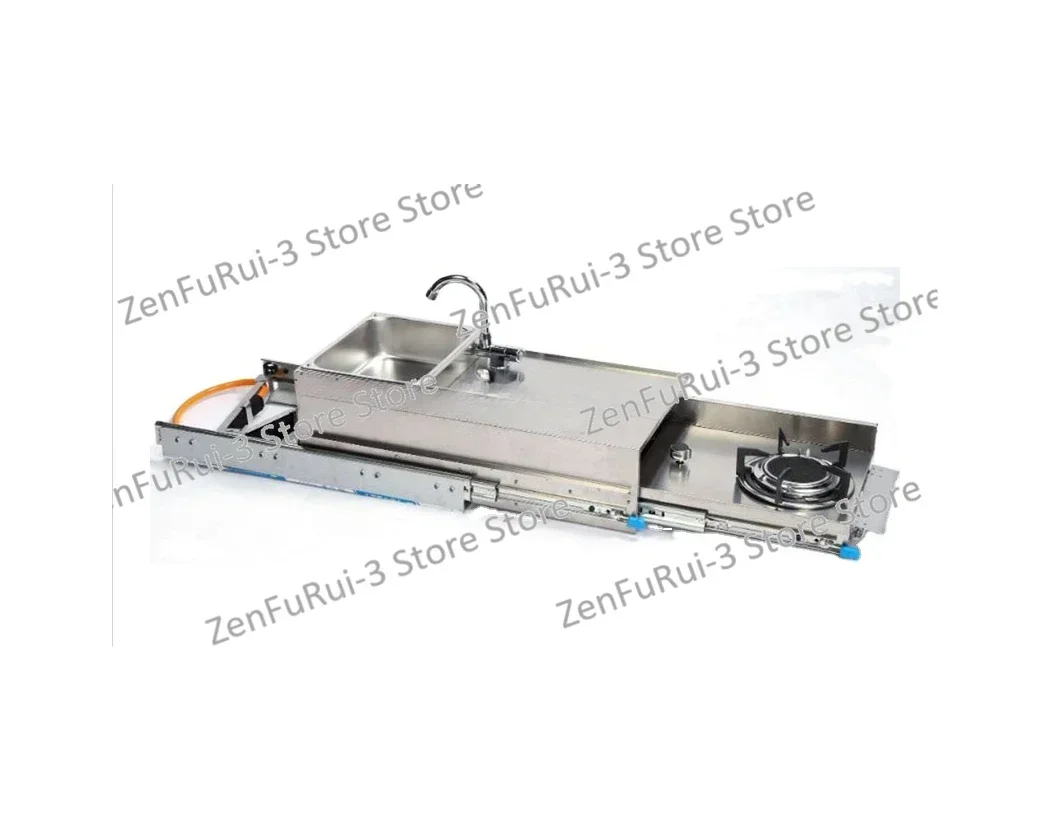 

Outdoor Pull-type Kitchen Stainless Steel Singer Burner Rv Gas Stove with Sink for Rv Motorhome Trailer