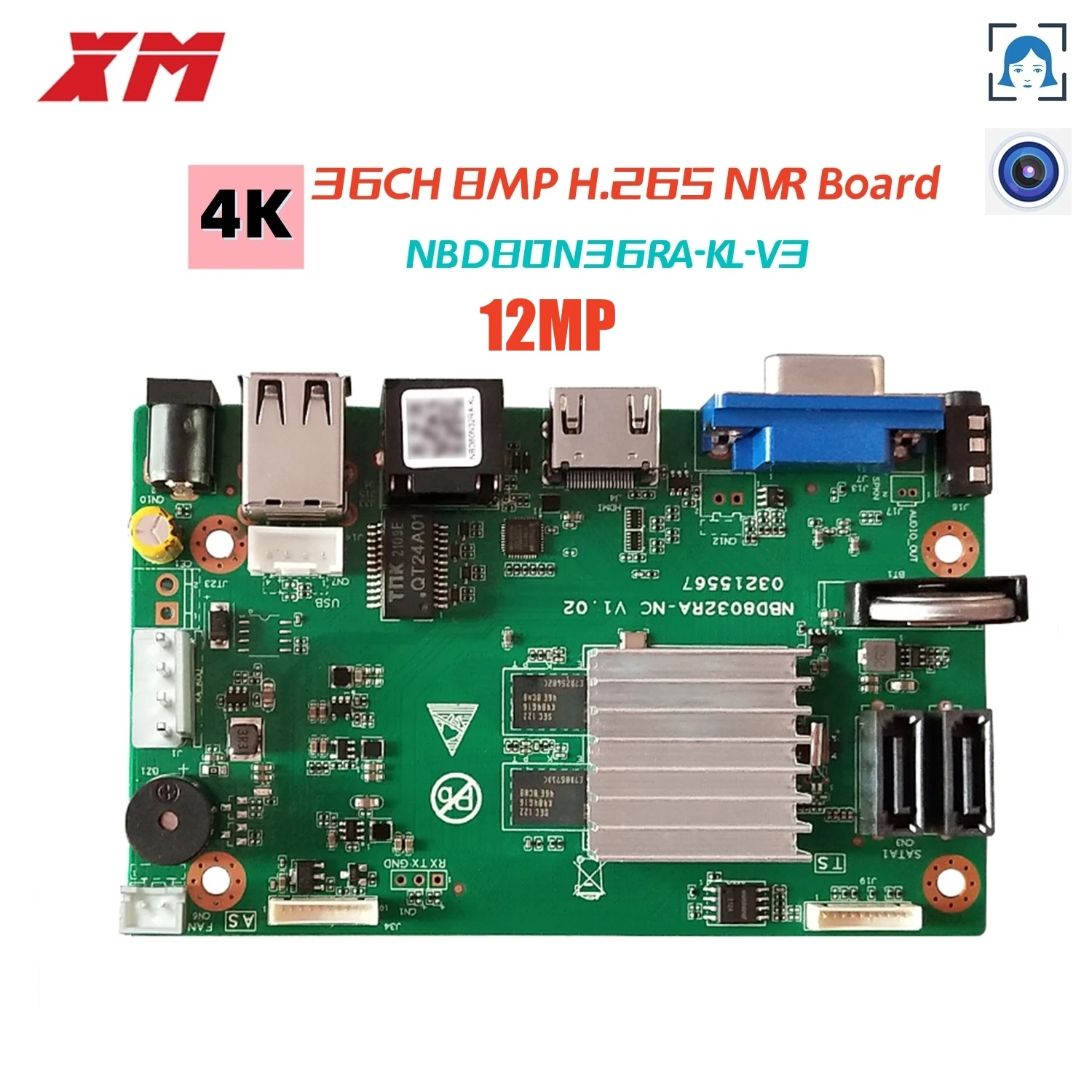4K 36 CH*12MP H.265/H.264 Intelligent Analys NVR DVR Network Digital Vidoe Record with SATA Line IP Camera XM CMS XMEYE CCTV