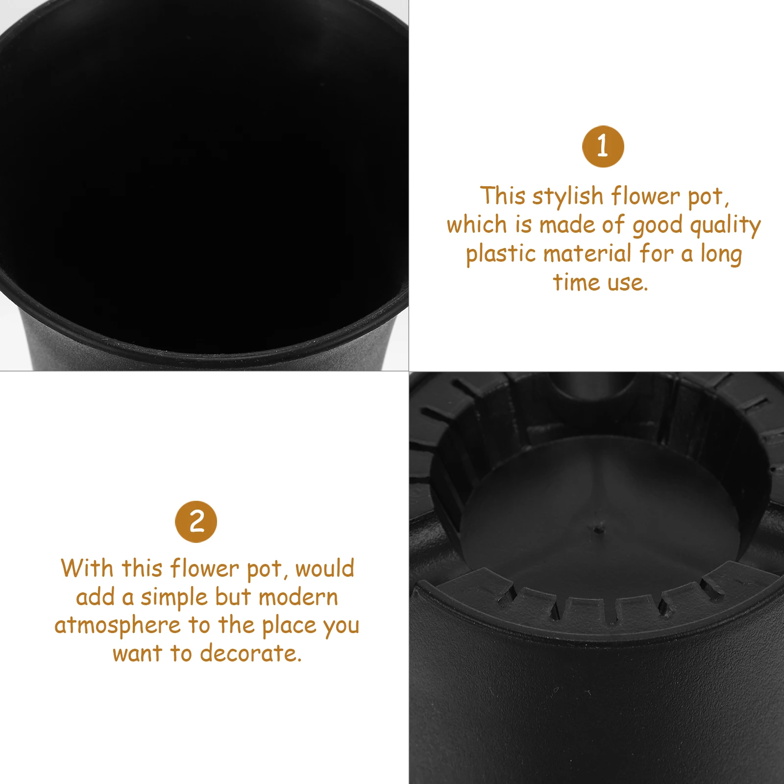 

15 Pcs High Waist Flower Pot Plastic Planters Modern Room Garden Decoration Accessories Long Tube Planter