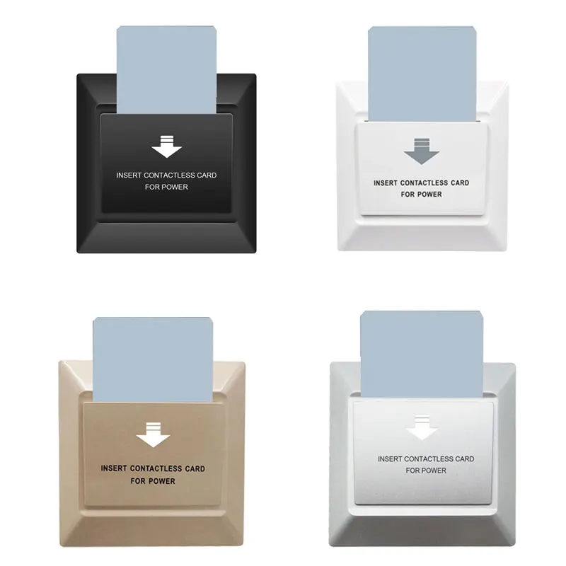 10pcs Insert Card Wall Switch Energy Saving  RFID IC Card 13.56M 80-240V 8000W 40A 15s Time Delay Use For Hotel /Rental Housing