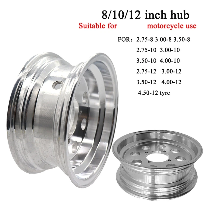 

Новый 8/10/12 дюймов 2,75-8 3,00-8 3,50-8 2,75-10 3,00-10 3,50-10 4,00-10 4,50-12 ступица колеса из алюминия из сплава для велосипеда, небольшого мотоцикла