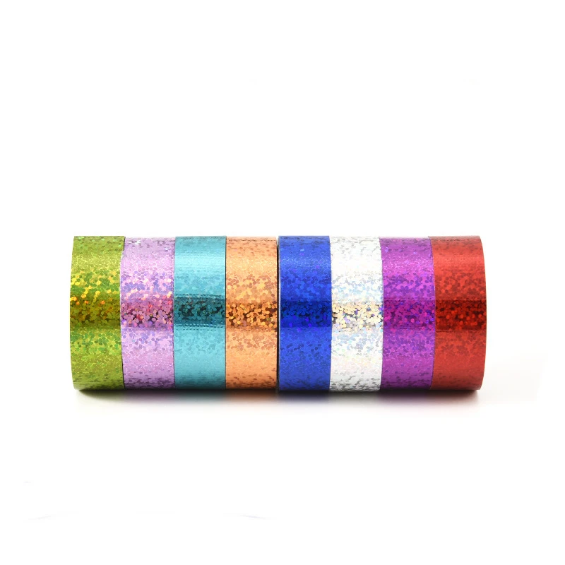5M Colorful Laser Masking BOPP Tape Decorative Adhesive Tape Diy Scrapbooking Sticker Label Stationery