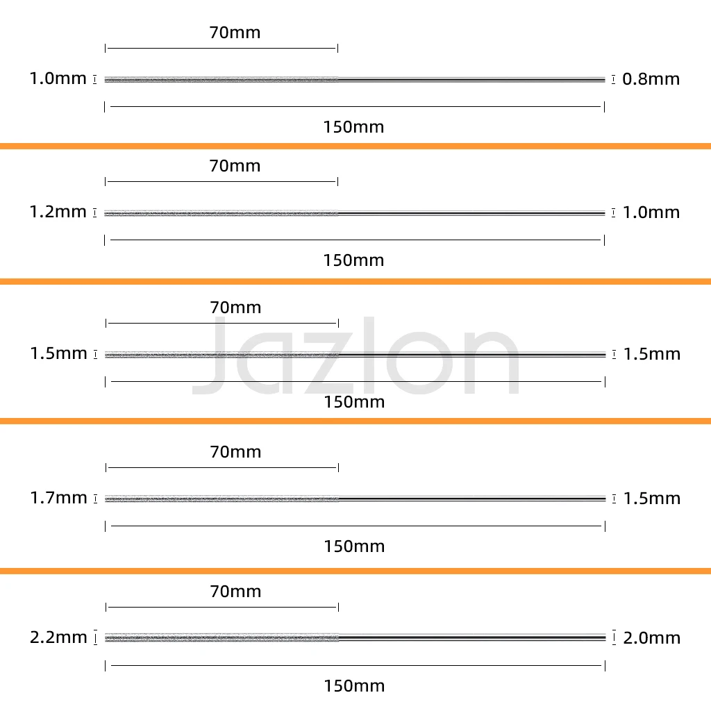 Diamond Cylindrical File Dia 1/1.2/1.5/1.7/2.2/2.8/3.3/4/5/6mm Grinding Tool For Jade Alloy Guitar Strings DIY Assorted File