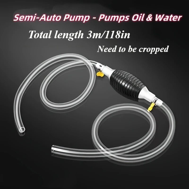 Hand Siphon Fuel Transfer Pump, Hand-Crank Fuel Pump, Suitable for Manual Pumping of Automotive Fuel, Diesel, Engine Oil