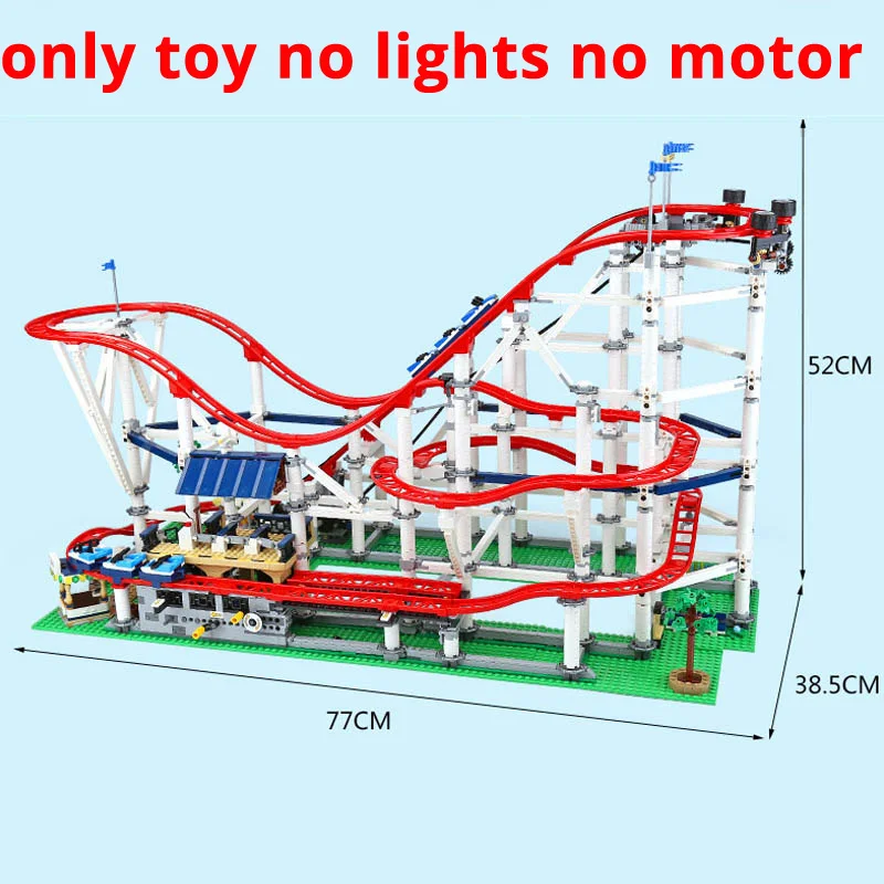 In Stock 4619PCS With Motor Roller Big Coaster Compatible 15039 18003 10261 DIY Model Building Blocks Bricks Kid Birthday Gifts