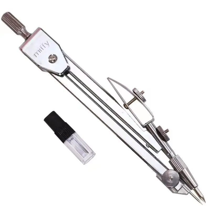 High Precision Professional Metal Compass Drawing Set with Pencil Refills Lead School Compass Drawing Set Pencil Attachment