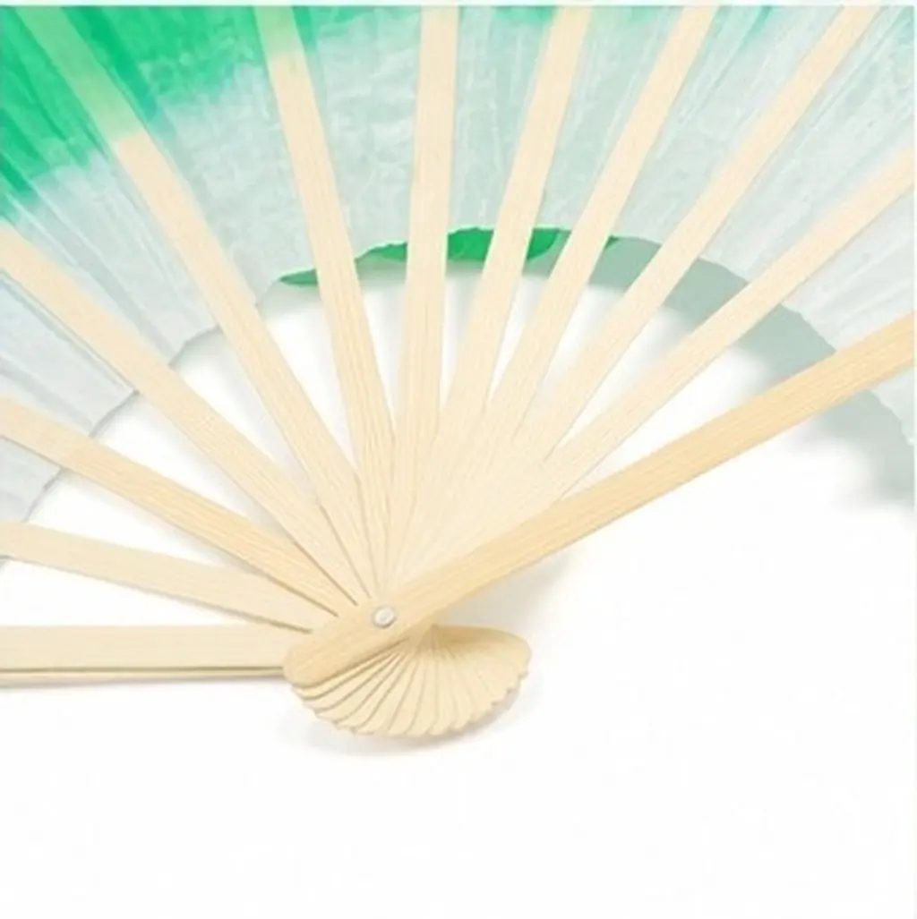 Silk Belly Dance Fan Lengthened Gradient Color Bamboo Folding Fan for Women Dance Performance Stage Folk Art Competition