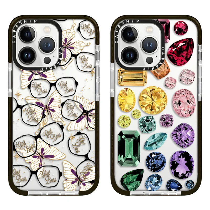 Tam Ekran Cam Kelebek Elmas Kılıf iPhone 16 15 14 13 12 11 Pro X XS XR Max 7 8 Artı SE Yumuşak TPU Darbeye Dayanıklı Arka Kapak