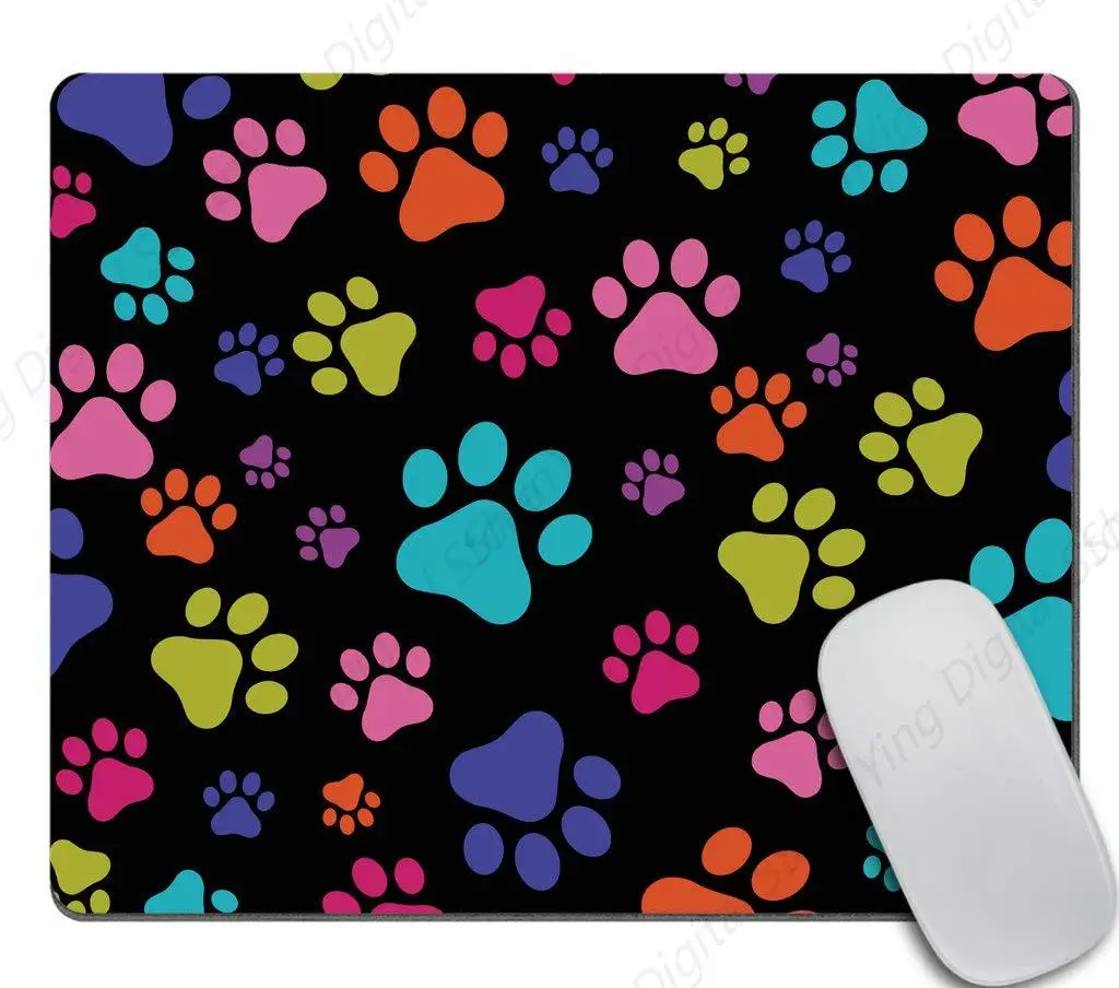 Anti Slip Rubber Mouse Pad Suitable For Multi-Color Dog Paw Pattern Mouse Pads In Homes Offices And Gaming Tables 25*30cm