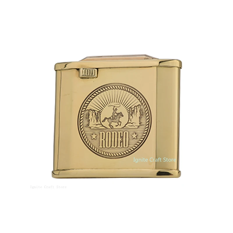 Zorro Brass Fully Automatic Ignition Button Kerosiene Lighter Classic Carved Ultra-thin Lighter Cigarette Accessories Men's Gift