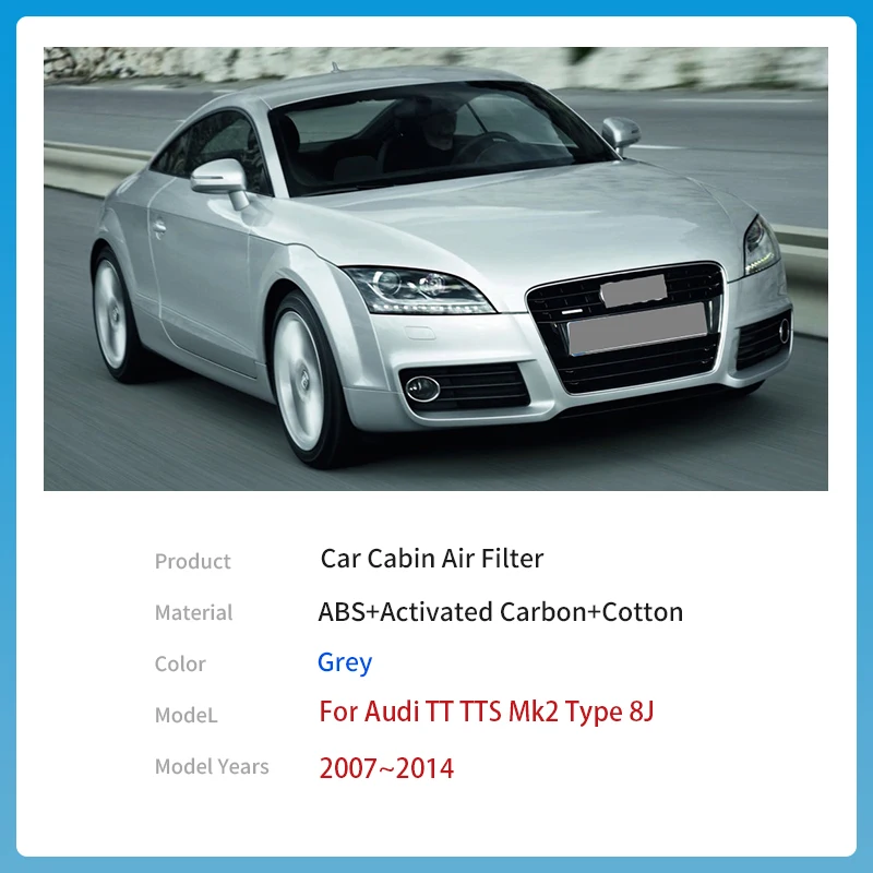 For Audi TT TTS Mk2 Type 8J 2007~2014 2008 1K1819653A Car Accessories Activated Carbon Built-in Cabin Filter Transit Filter ABS