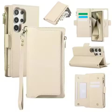 Detachable Wallet Card Holder Phone Case for Samsung Galaxy S25 S24 Ultra S23 S21 FE S22 Plus A55 A15 Crossbody Wrist Strap