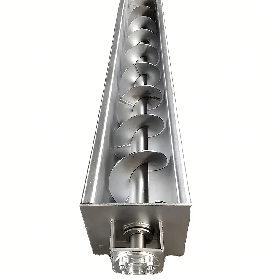 Customized automatic stainless steel small flexible shaft screw sludge dewatering screw conveyor without spiral groove