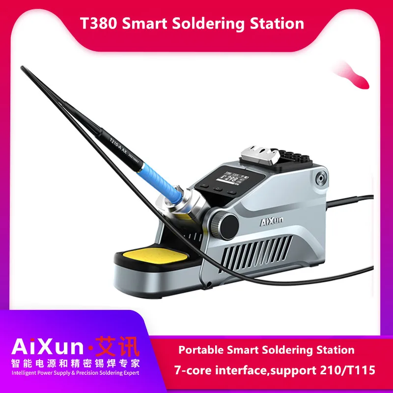 AIXUN T380 Portable Smart Soldering Station Support T210 T115 Handles Welding Rework Station Kit for Mobile Phone PCB Repair