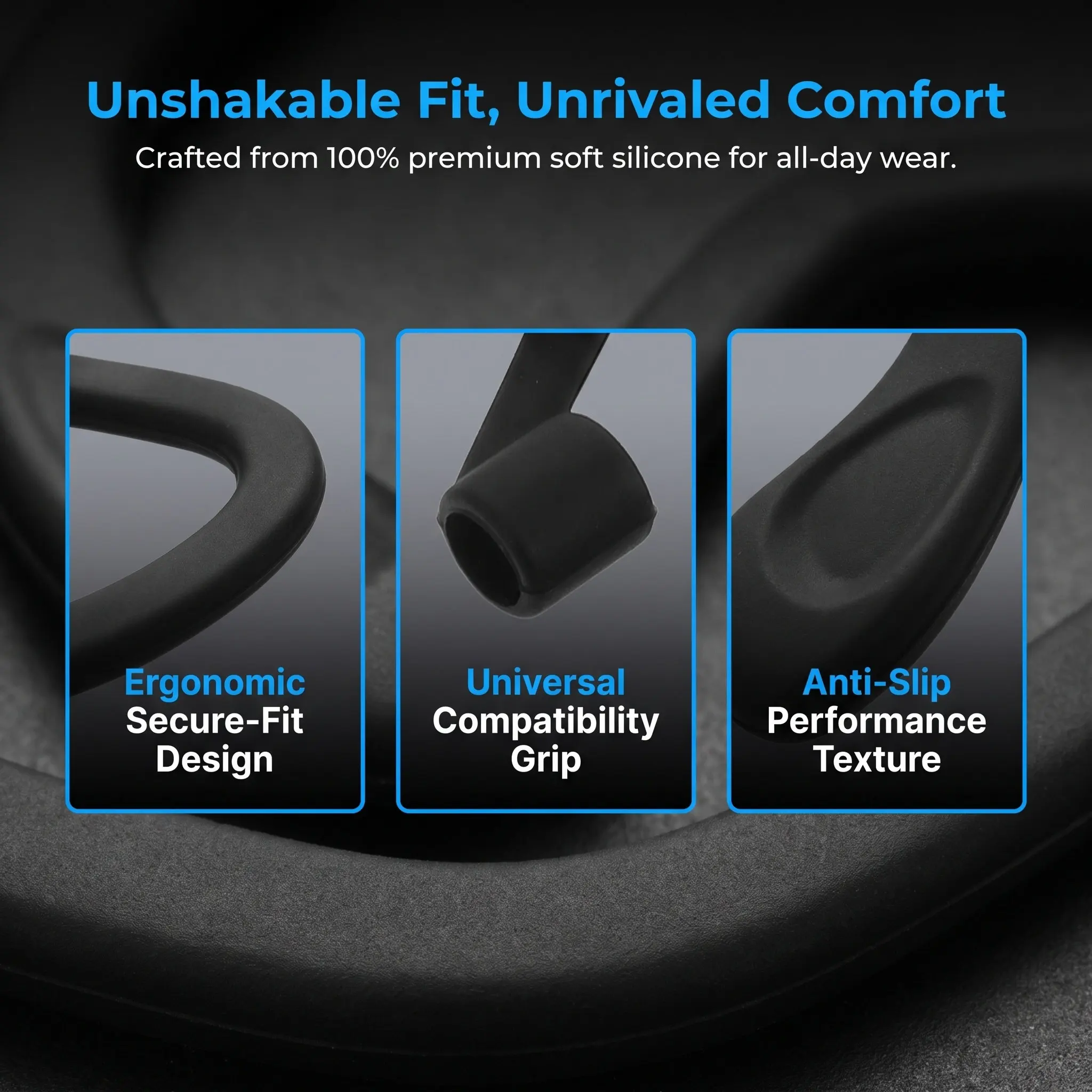 1Pair Earbuds Ear Hooks Silicone Anti Slip Secure Fit for Running Jogging Cycling Gym Earphone Accessories Grip Holder
