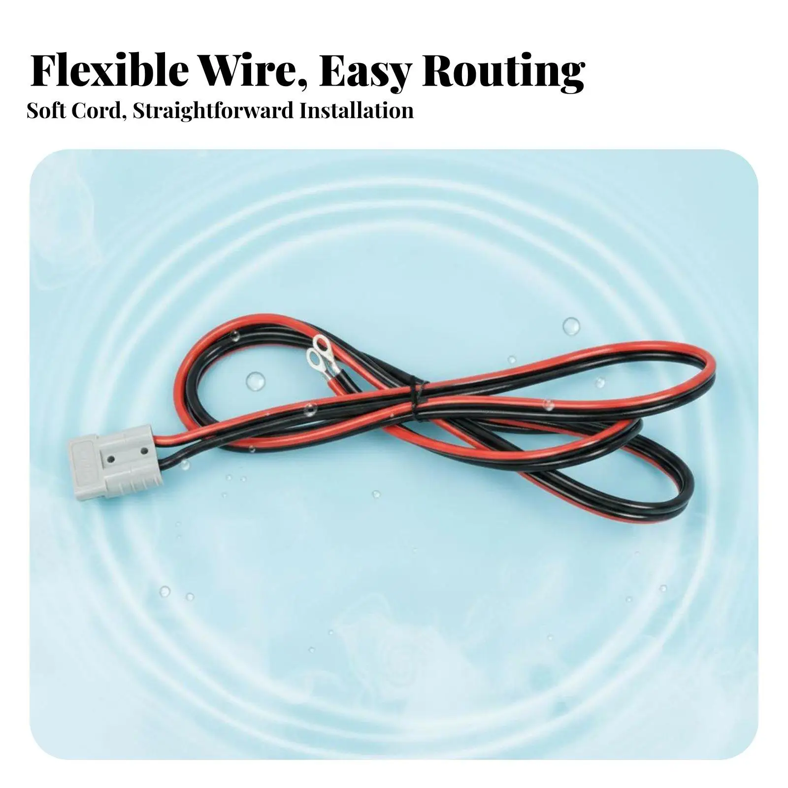 Electric Boat Wire High Conductivity Copper PVC Flexible Marine Battery Cable Secure Plug for Anglers